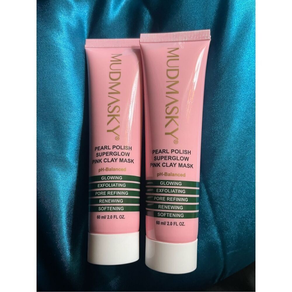 2 Pearl Polish Superglow Pink Clay Masks